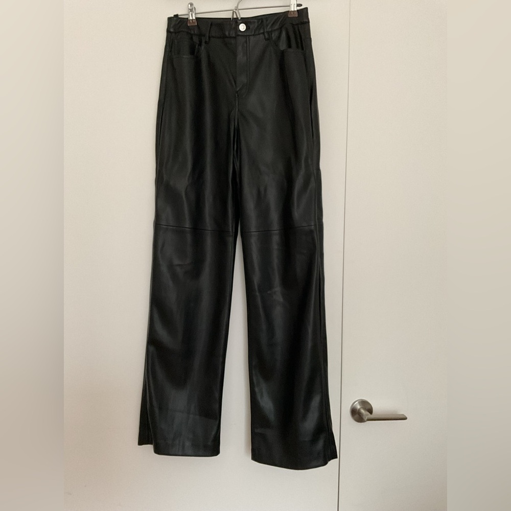 Mango Black Vegan Leather Trousers